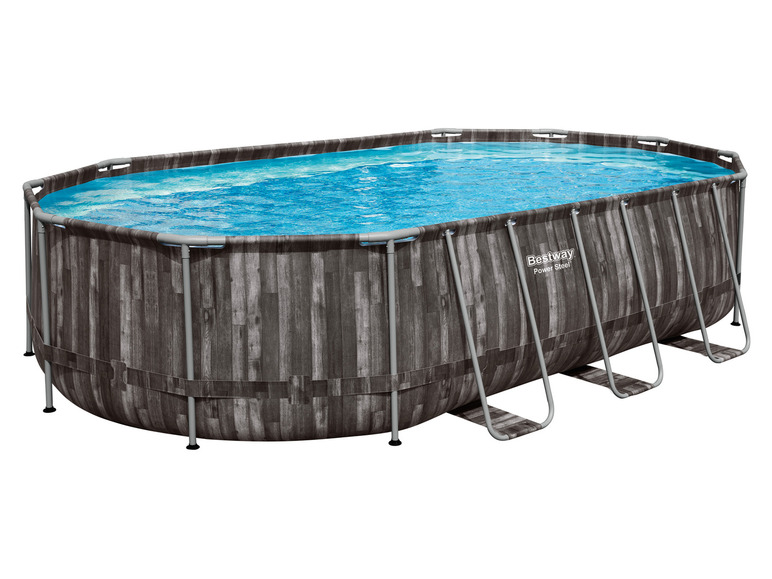 Bestway Power Steel™ Frame Pool Komplett-Set mit Filterpumpe, ca. L 610 x B 366 x H 122 cm