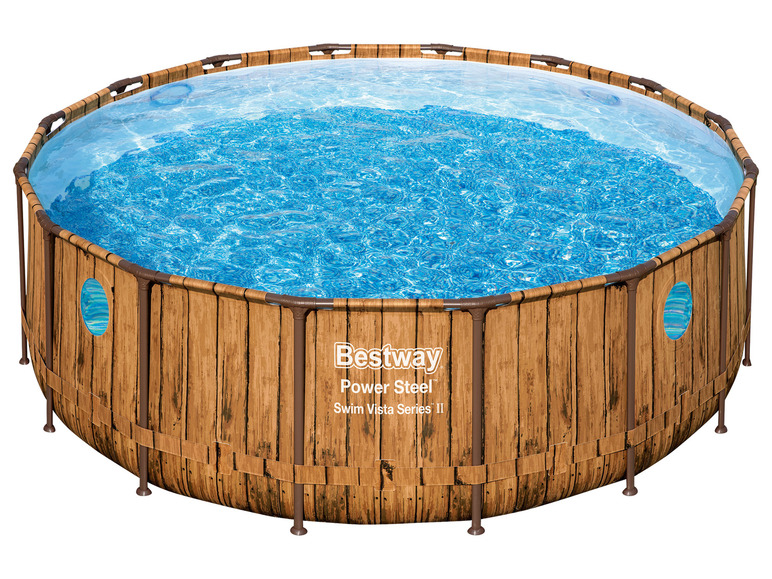 mit Swim Filterpumpe Bestway Ø 488 122 cm, x Series™ rund Power Vista Frame Steel™ Komplett-Set Pool