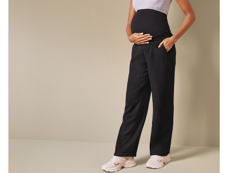 Gehe zu Vollbildansicht: esmara® Damen Umstands-Relaxhose aus Musselin - Bild 9