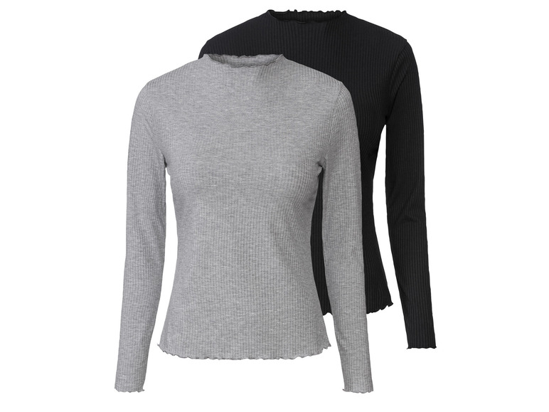 Gehe zu Vollbildansicht: esmara® Damen Langarmshirts, 2 Stück, aus Ripp-Qualität - Bild 14