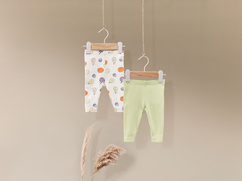 Gehe zu Vollbildansicht: lupilu® Baby Leggings, 2 Stück, mit hohem Bio-Baumwollanteil - Bild 3