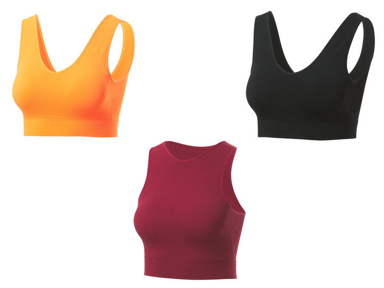 CRIVIT Damen Seamless-Sportbustier, Medium-Level, mit dynamischer Kühltechnologie