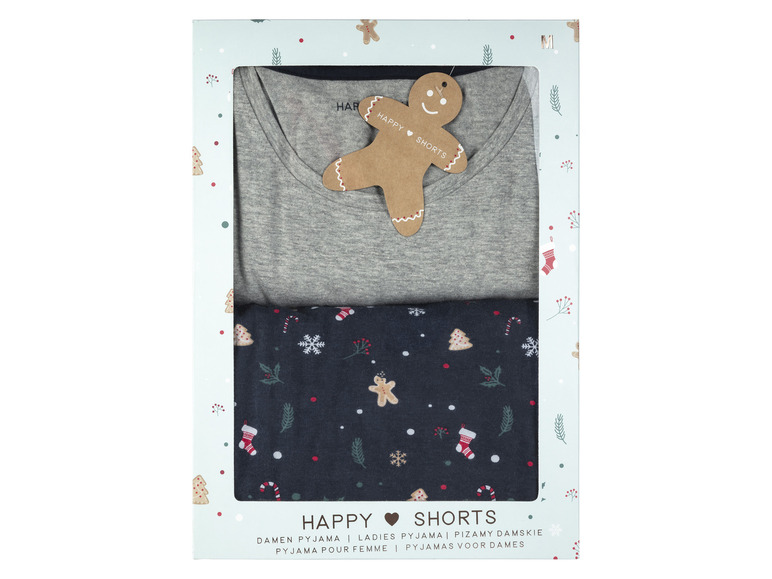 Gehe zu Vollbildansicht: Happy Shorts Damen Pyjama mit Weihnachtsmotiv - Bild 3