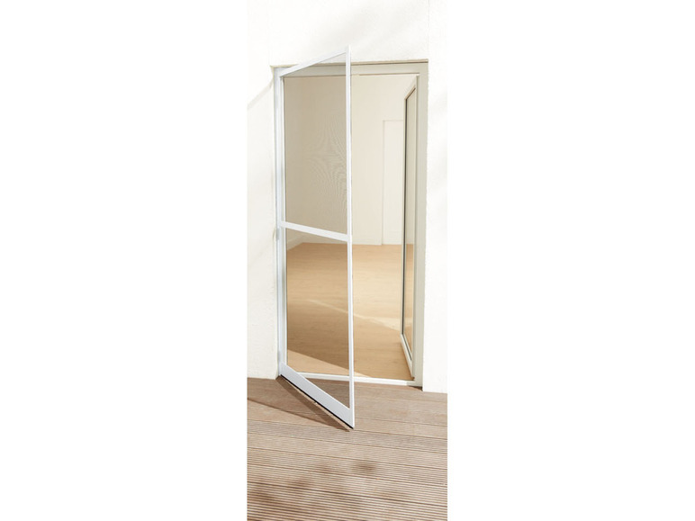 LIVARNO home Alu-Insektenschutztür, 100 x 210 cm, mit Trittschutz, weiß, 2er Set