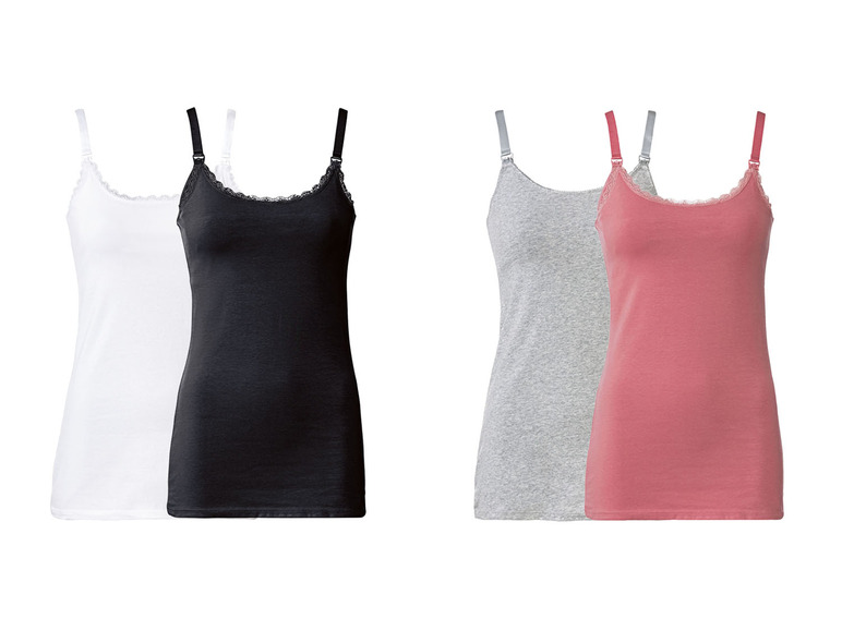 Gehe zu Vollbildansicht: esmara® Damen Still-Tops, 2 Stück, mit hohem Bio-Baumwollanteil - Bild 1