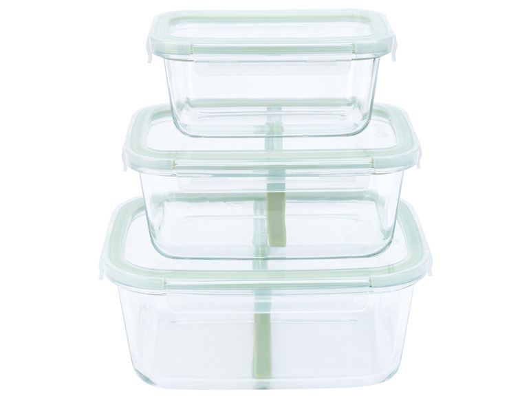 Gehe zu Vollbildansicht: LIVARNO home Glas-Lunchboxen-Set, 3-teilig - Bild 2