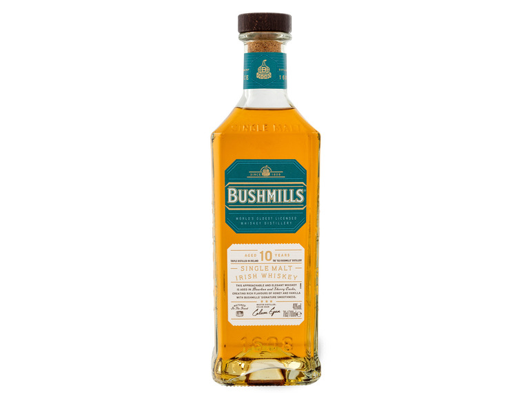 BUSHMILLS Single Malt 10 Jahre Geschenkbox 40% Vol Whiskey mit Irish
