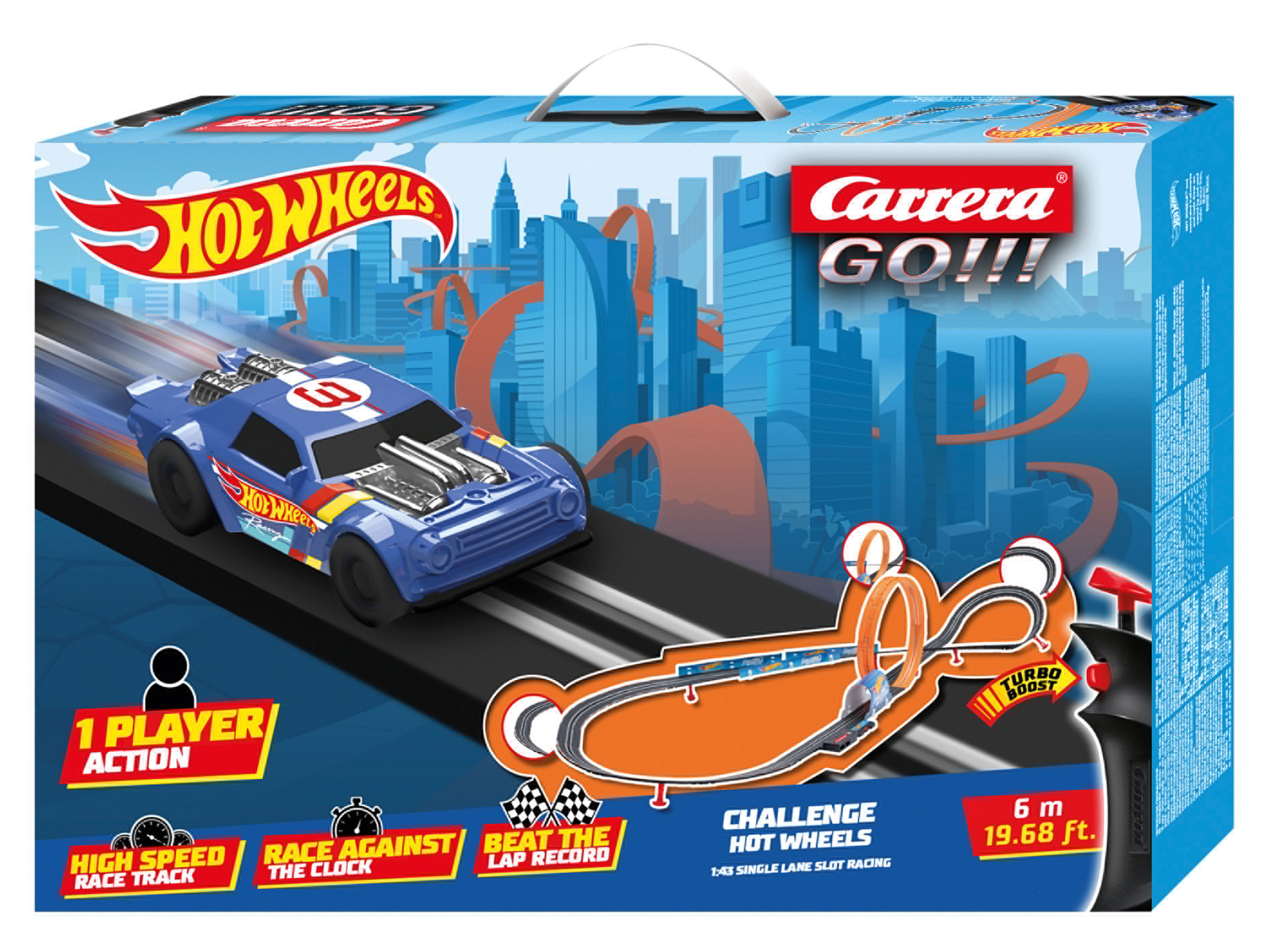 Carrera GO!!! Challenge Rennbahn, für 1 Spieler (High Speed Hot Wheels)