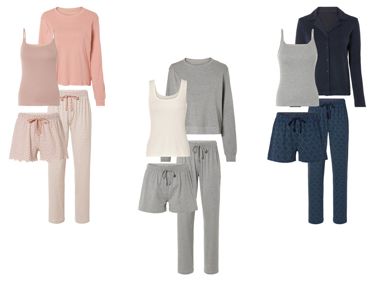 Gehe zu Vollbildansicht: esmara® Damen Pyjama-Set, 4-teilig, für jede Jahrezeit - Bild 1