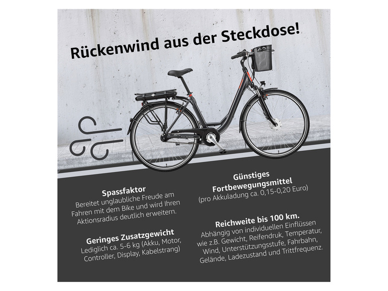 Gehe zu Vollbildansicht: TELEFUNKEN E-Bike »Multitalent RC657-S«, Pedelec, Citybike, 28 Zoll, 100 km Reichweite - Bild 16