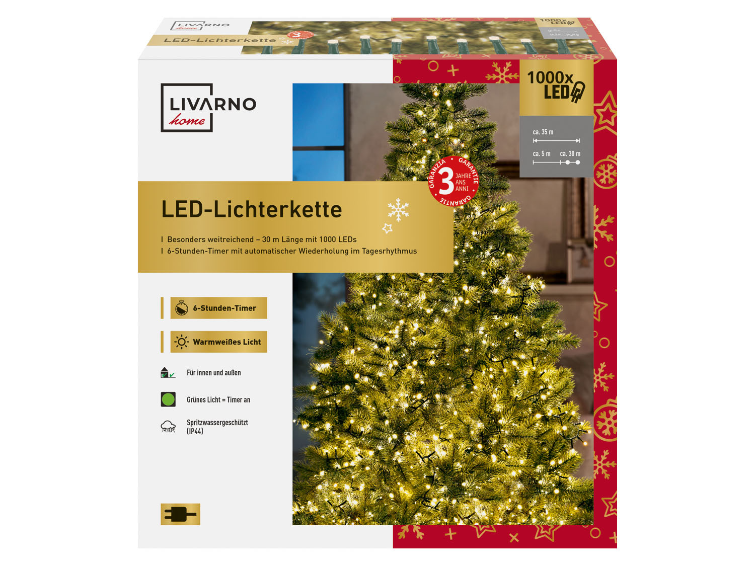 LIVARNO home LED-Galaxielichterkette/-Lichterkette, 8 …
