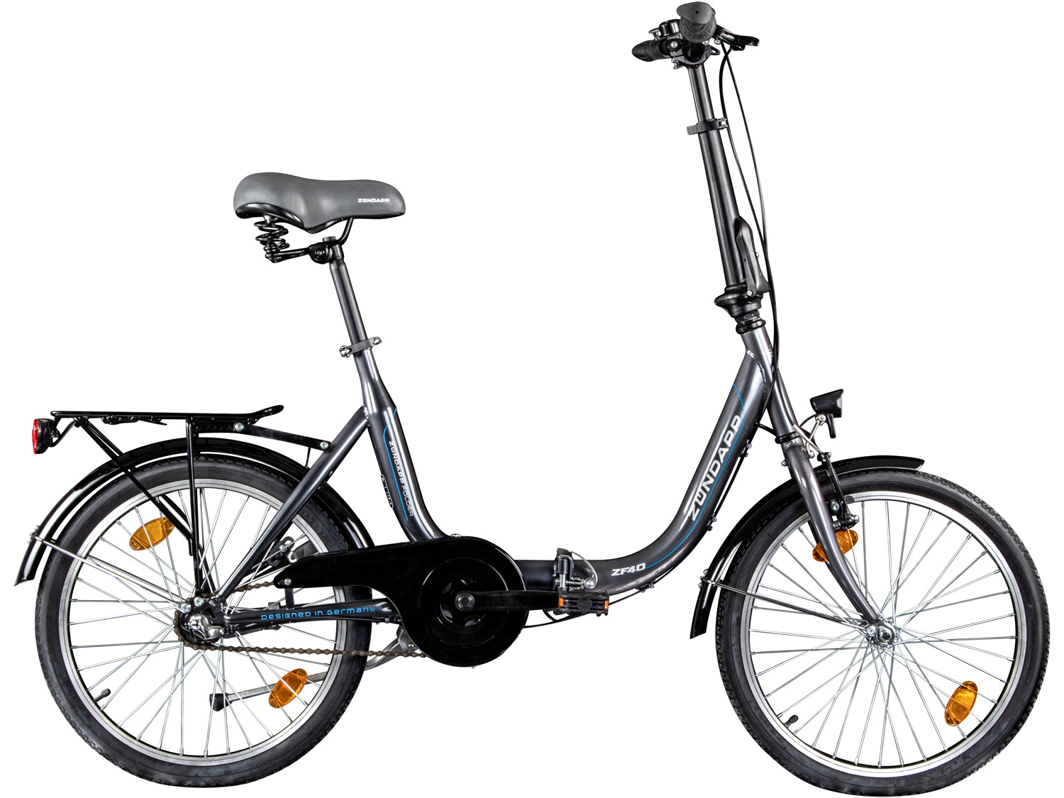 Zündapp ZF40 Klapprad Fahrrad Stadtrad Faltrad (grau, 20 Zoll) 20 Zoll