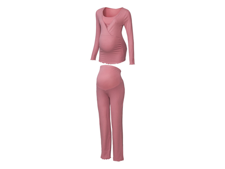 Gehe zu Vollbildansicht: esmara® Damen Umstandspyjama aus weicher Ripp-Qualität - Bild 10