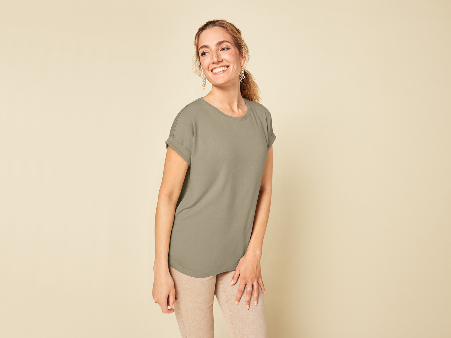 Esmara Premium Apparel Damen T-Shirt S Grau Logo Schrift Lidl Sommer Shirt