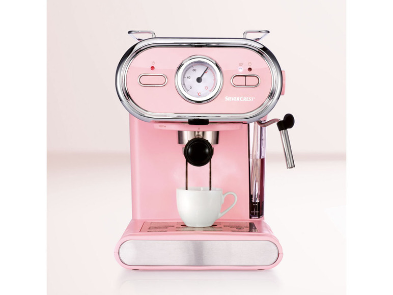 SILVERCREST® KITCHEN TOOLS Espressomaschine/Siebträger Pastell 1100 D3 rosa SEM