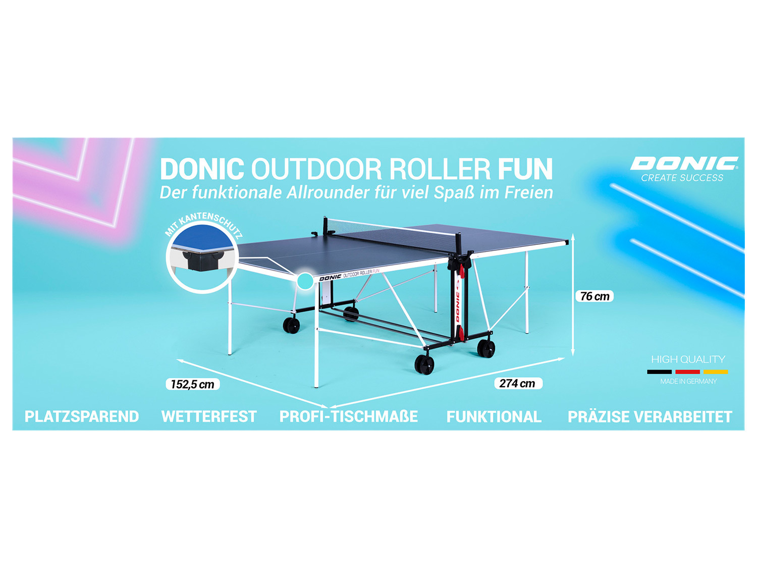 LIDL Tischtennisplatte Outdoor | DONIC Fun Roller