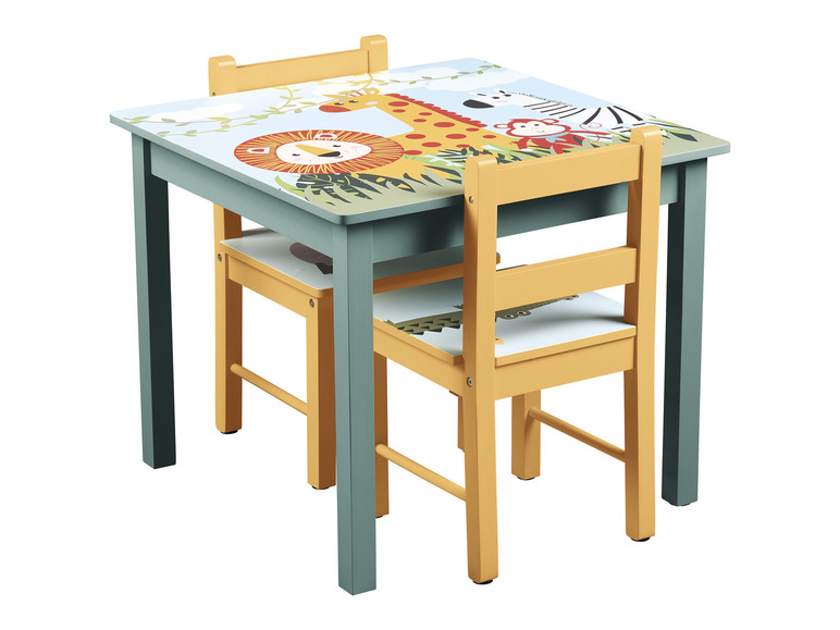 Kindertisch mit Safari-Motiven LIVARNO 2 Stühlen, home mit