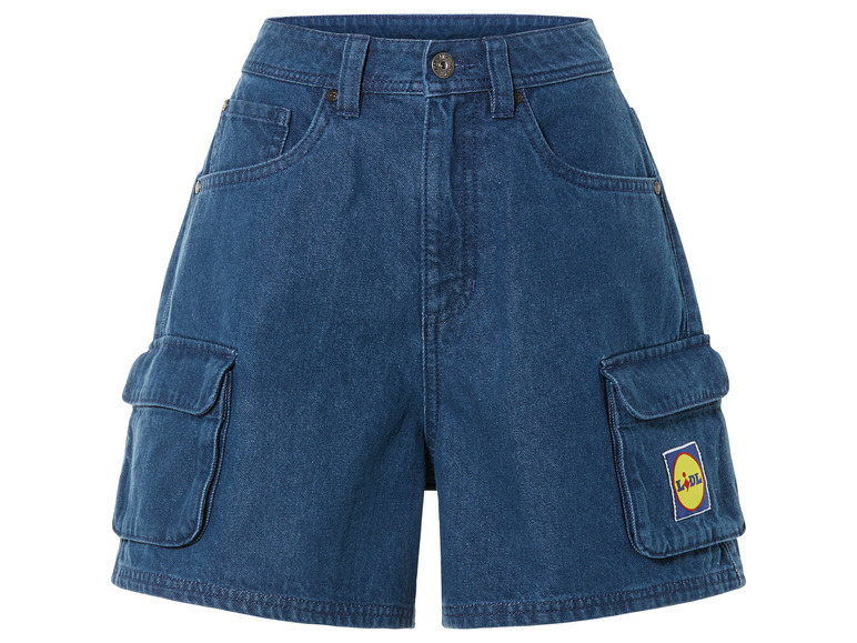 Gehe zu Vollbildansicht: esmara® Damen Jeansshorts mit Lidl-Print - Bild 2