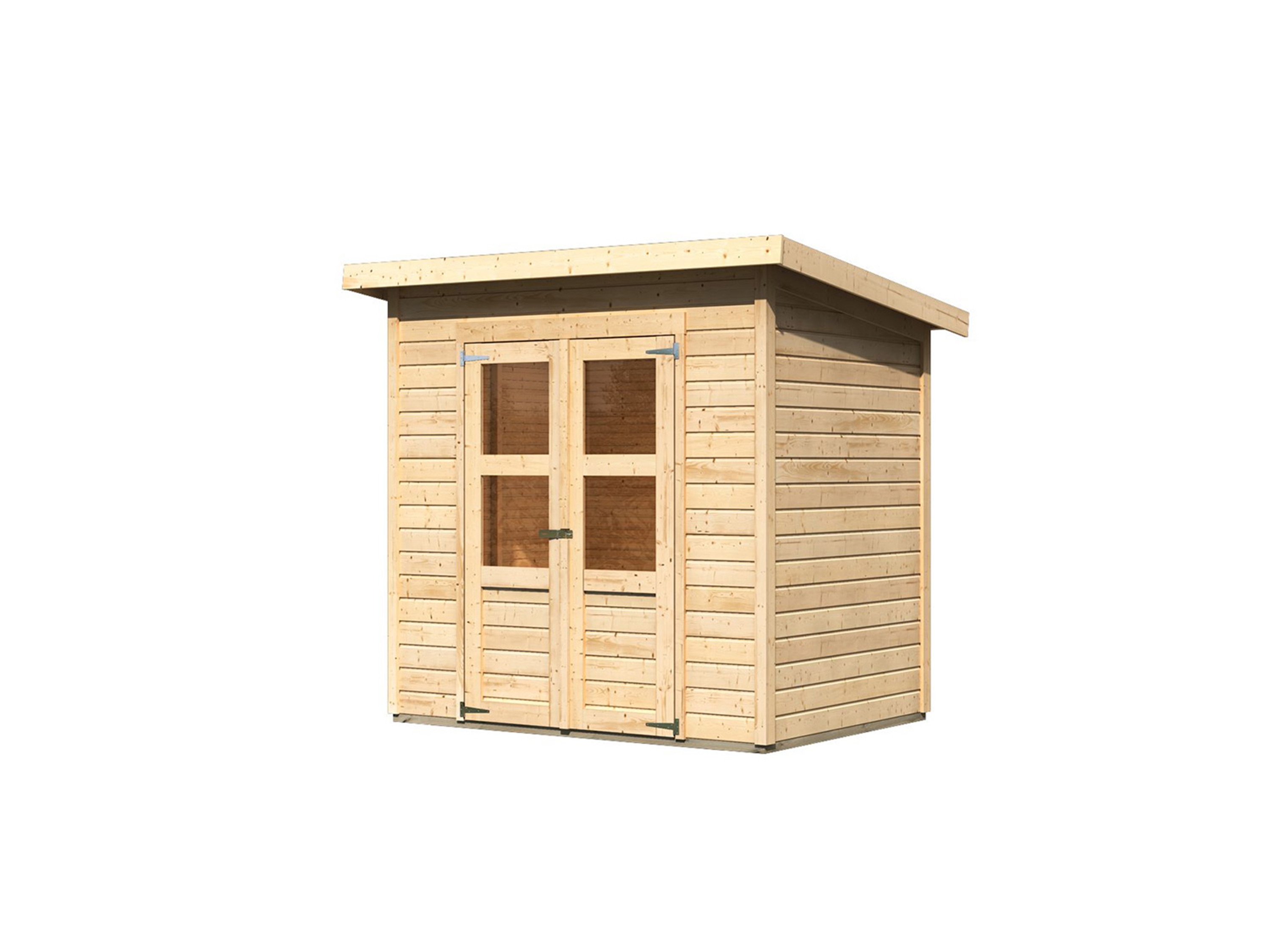 Karibu 14 mm Gartenhaus »Pyrmont«, aus Holz, naturbelassen (ohne Anbaudach, 2,12*1,54*2,20) 2,12*1,54*2,20