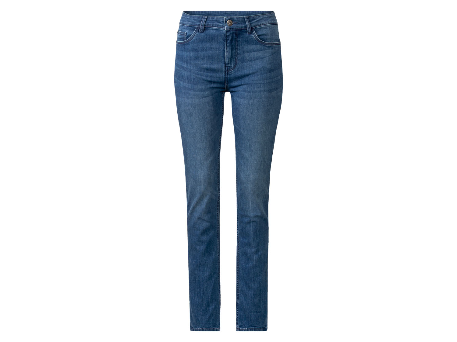 esmara® Damen Jeans Slim Fit (reguläre Länge, 36, dunkelblau) 36