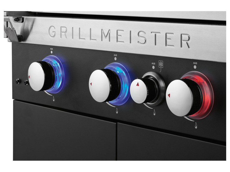 14,4 Gasgrill, kW 3plus1 GRILLMEISTER Brenner,