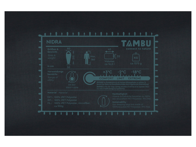 Gehe zu Vollbildansicht: TAMBU NIDRA - Mumienschlafsack 1450g - Bild 3