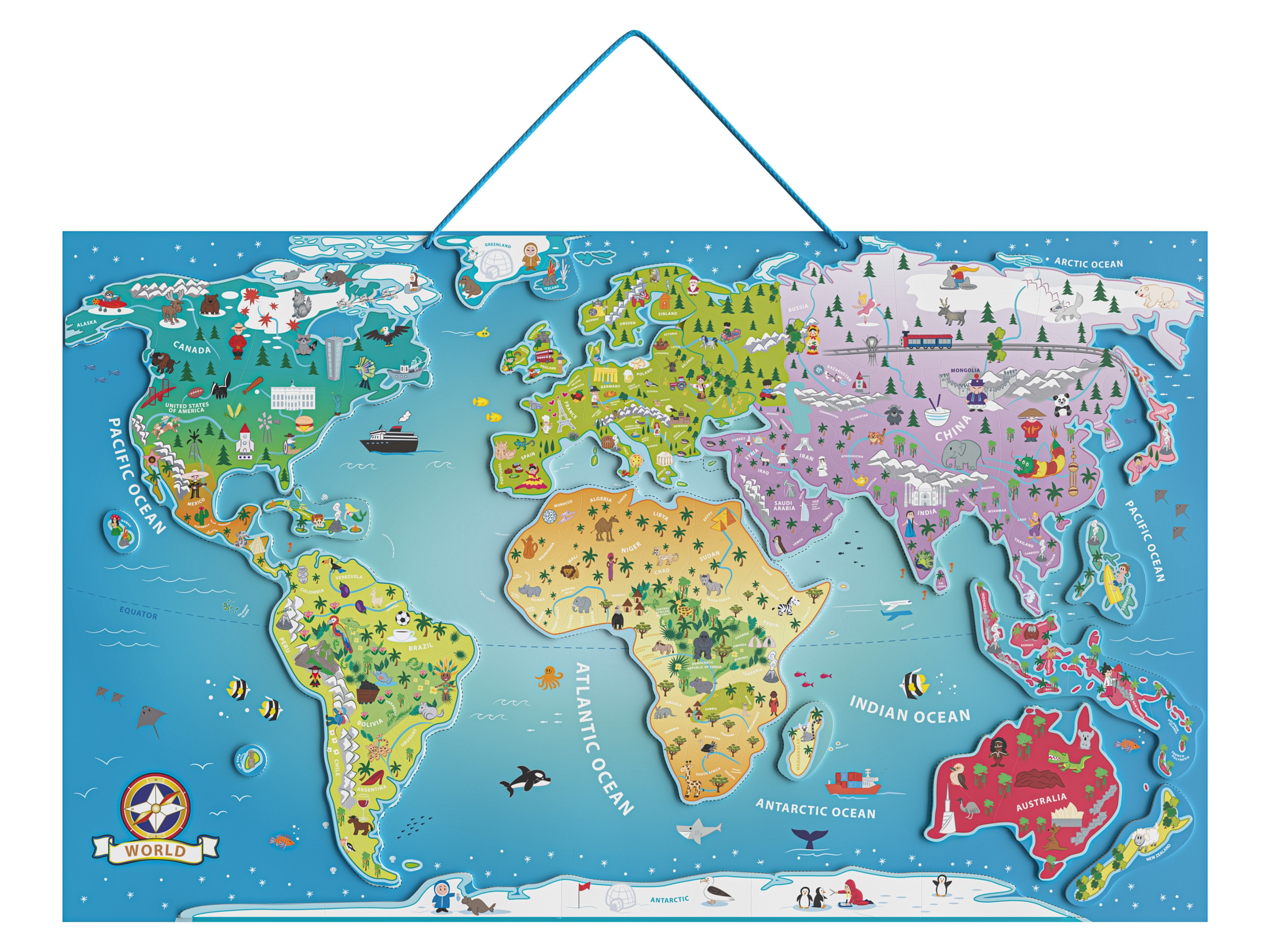 Playtive Holz Welt- und Europakarte (Weltkarte)