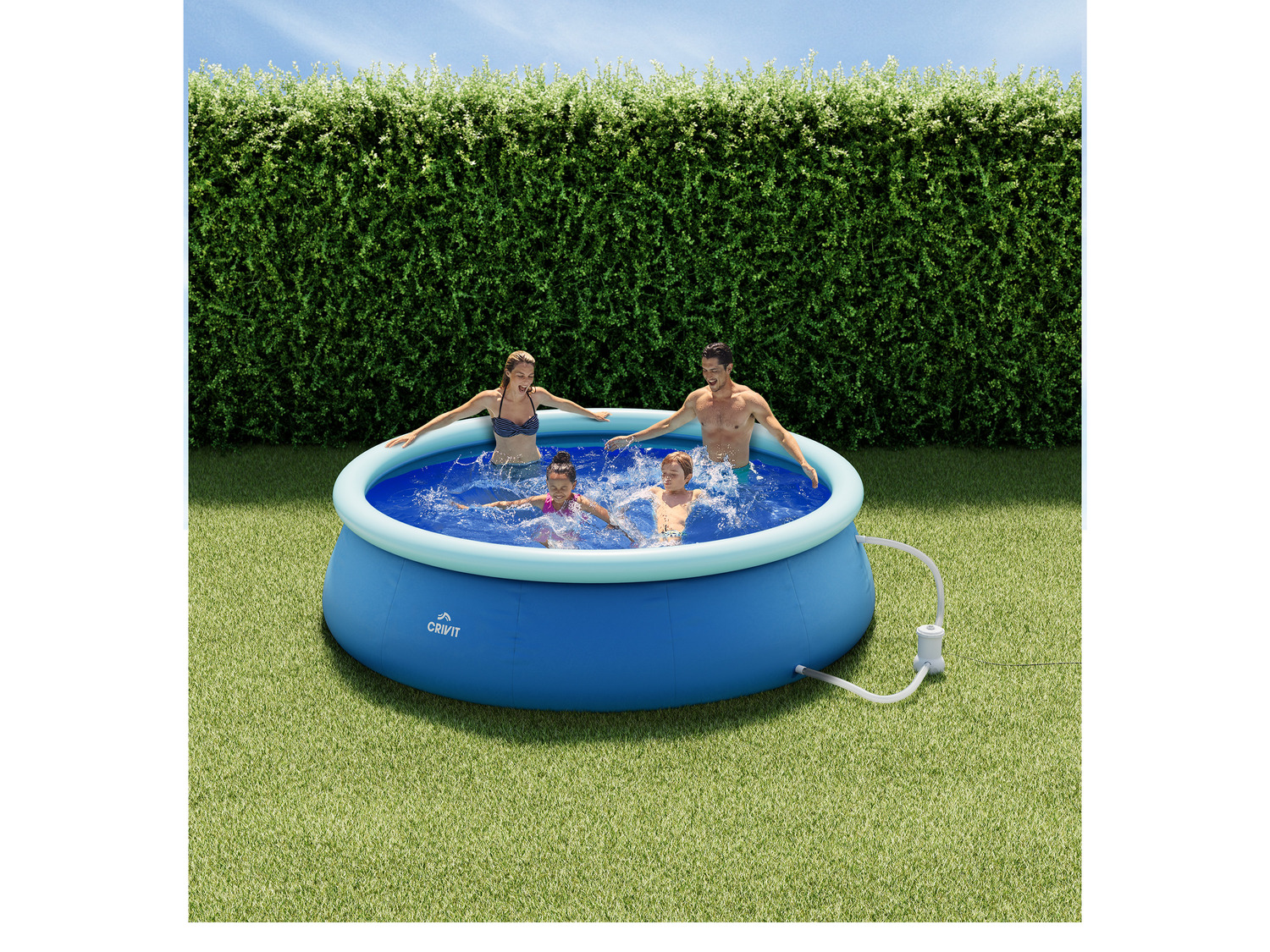 CRIVIT Quick-up-Pool, Ø Filterpum… x 300 H cm, inkl. 76