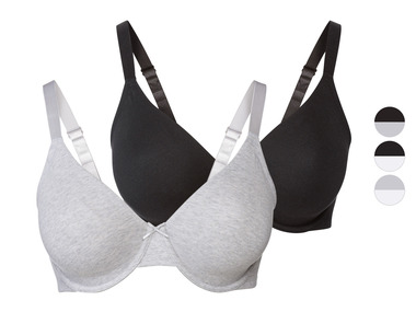 esmara® Damen Bügel-BHs, 2 Stück, mit gemouldeten Cups