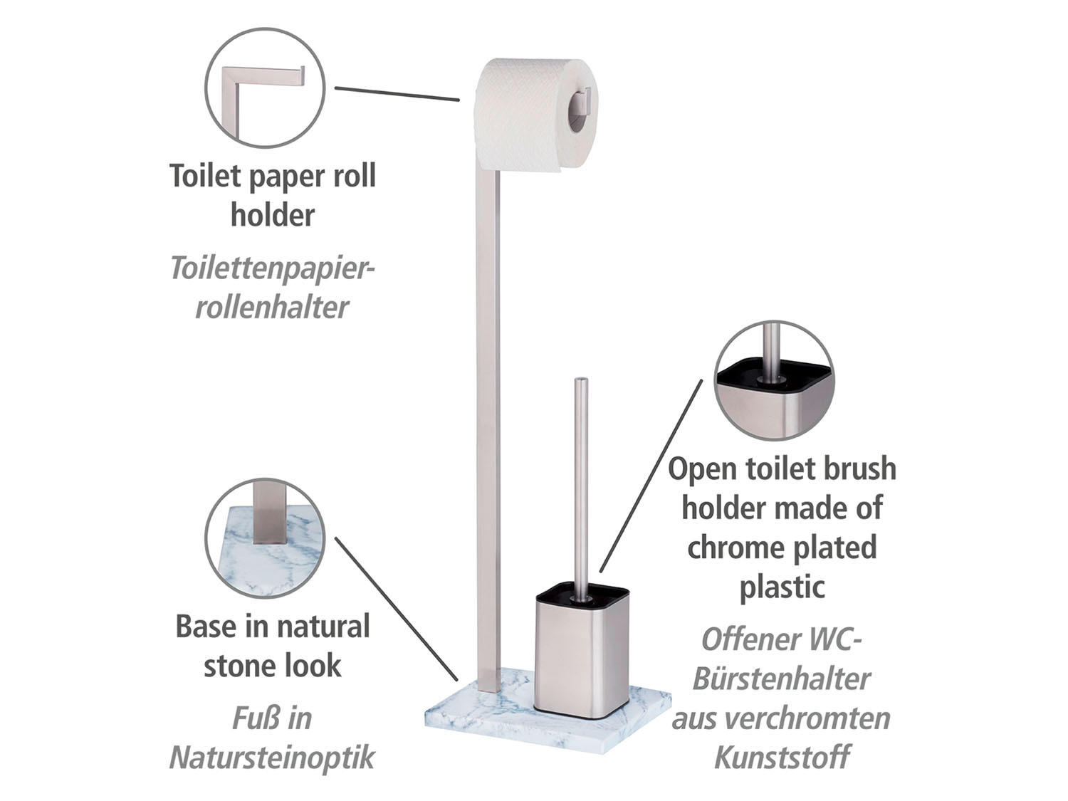 2-in-1 WC-Garnitur in Wenko Naturstein-Opti… »Aprilia«,