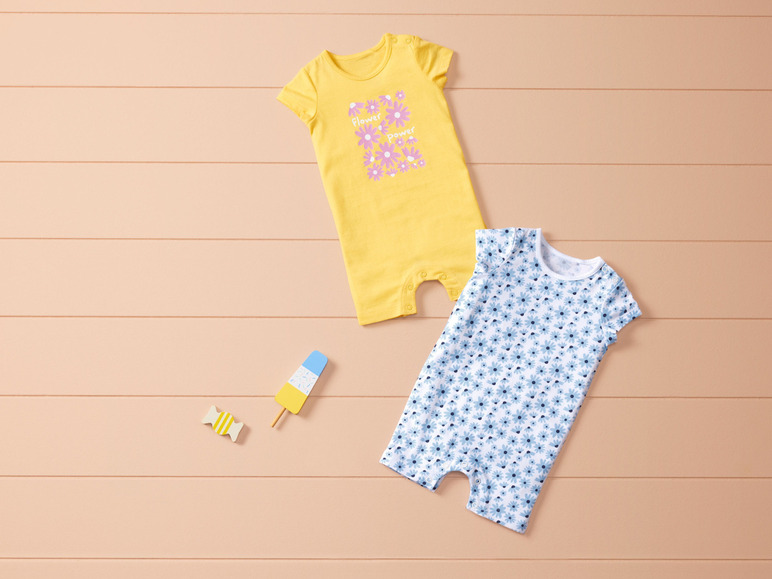 Gehe zu Vollbildansicht: lupilu® Baby Playsuits, 2 Stück, reine Baumwolle - Bild 9