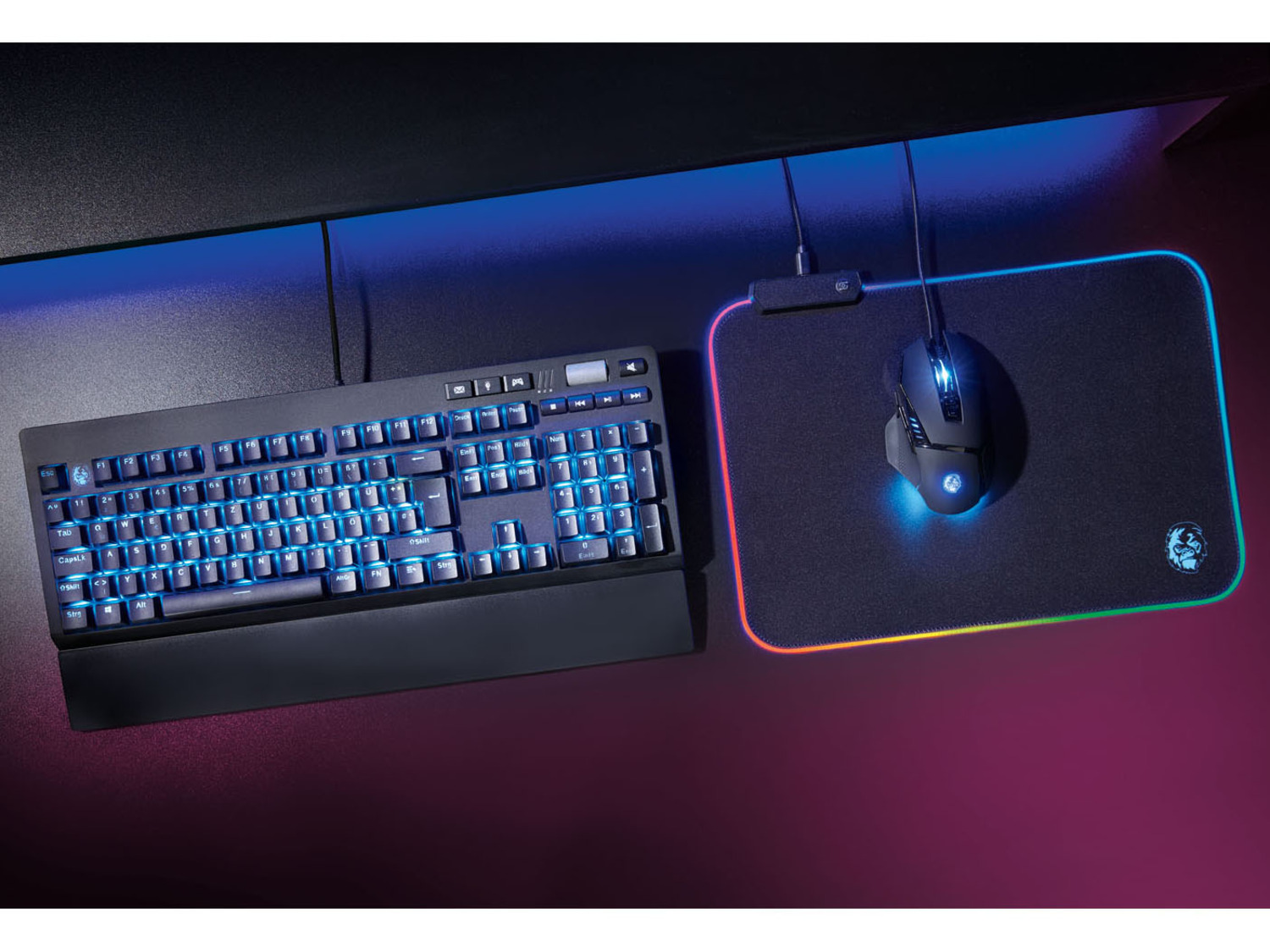 SILVERCREST® Gaming Mauspad, mit ruts… RGB-Beleuchtung