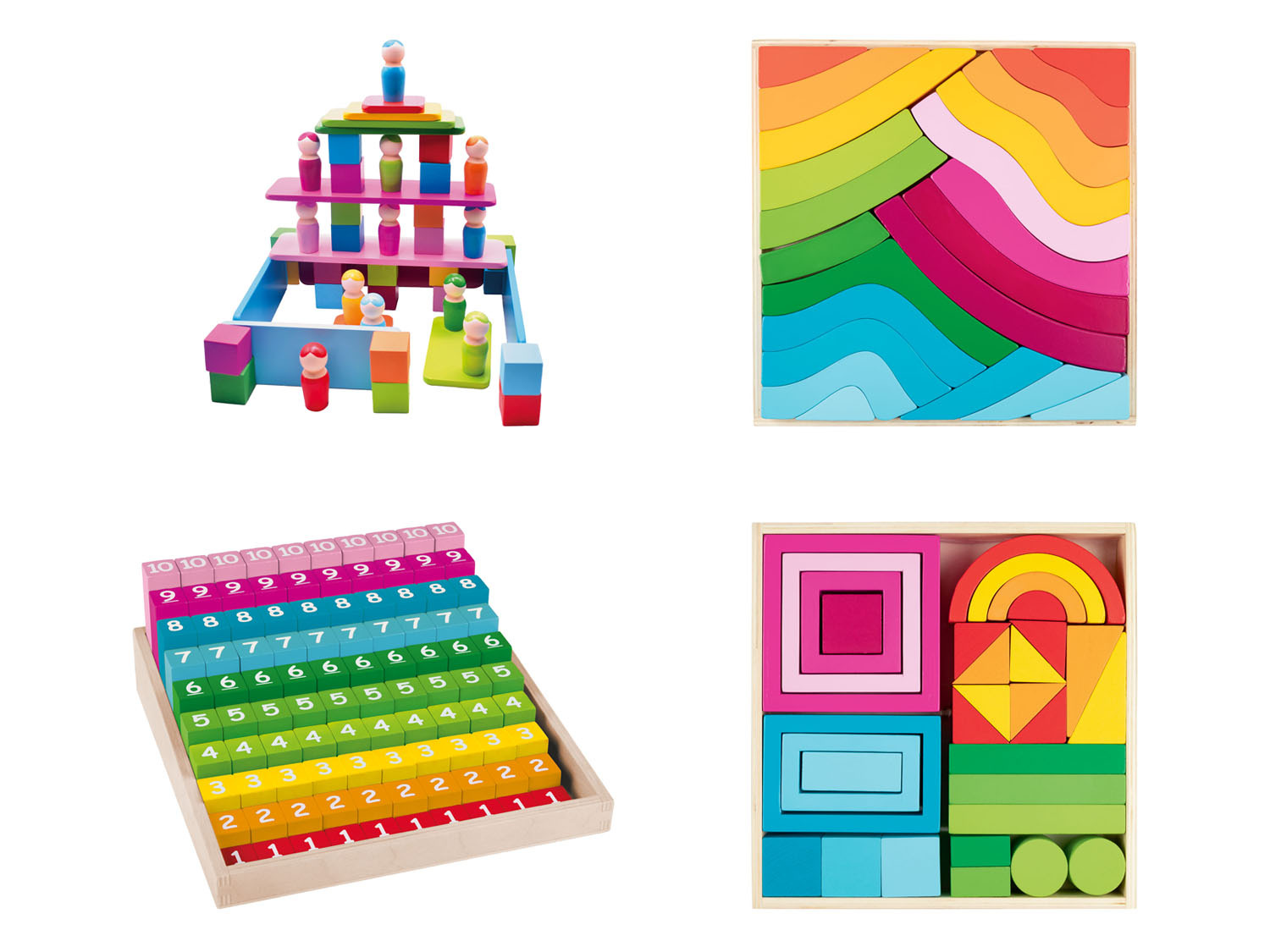 Playtive Regenbogen-Sets, Montessori-Art nach Holz