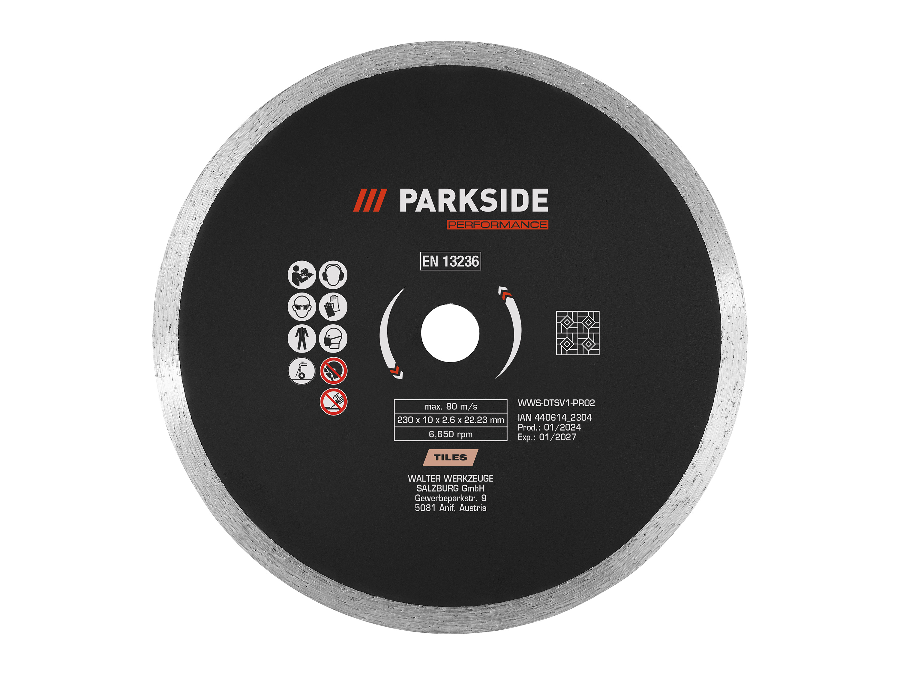 PARKSIDE PERFORMANCE® Trennscheiben- / Schruppscheiben 230mm (Diamant Trennscheiben Vollrand)