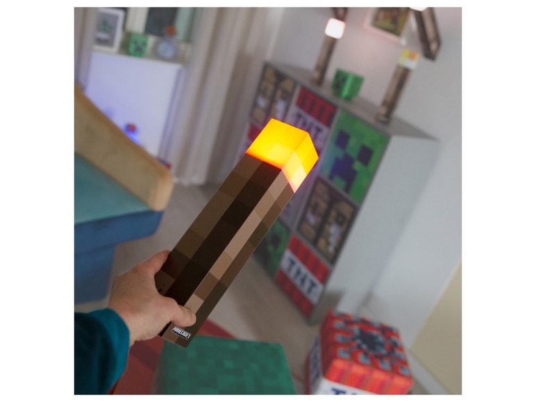 Gehe zu Vollbildansicht: Minecraft LED Tischlampe / Fackel, mit Wandhalterung - Bild 12