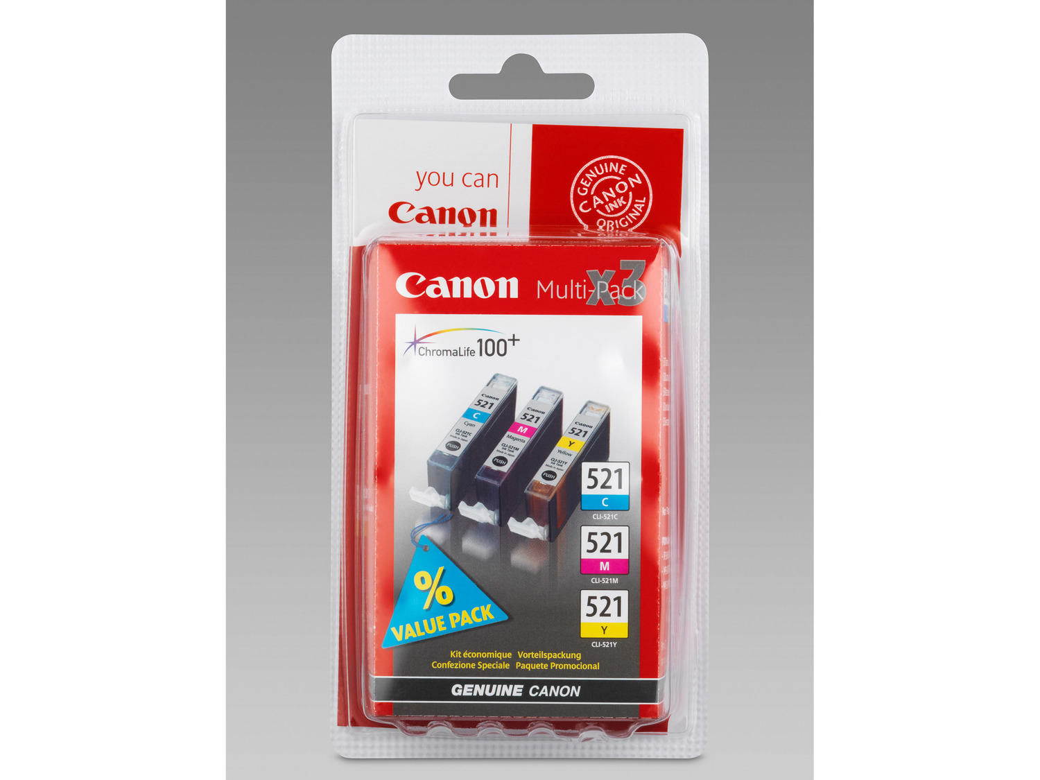 Canon »CLI-521« Cyan/Magenta/… Multipack Tintenpatronen
