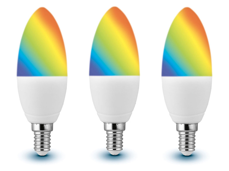 LIVARNO home RGB, Smart 3er für E14 Set Home, Zigbee Watt, Leuchtmittel 6,5 