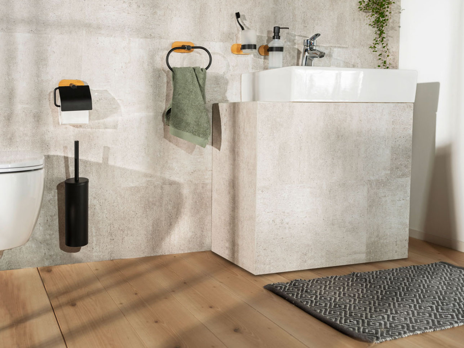 Wenko Turbo-Loc® Bamboo«, aus Edelst… WC-Garnitur »Orea