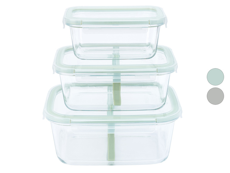 Gehe zu Vollbildansicht: LIVARNO home Glas-Lunchboxen-Set, 3-teilig - Bild 1