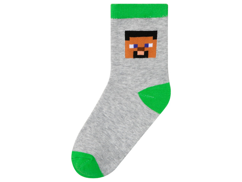 Gehe zu Vollbildansicht: Minecraft Kinder Socken, 3 Paar, weiche Baumwollmischung - Bild 17