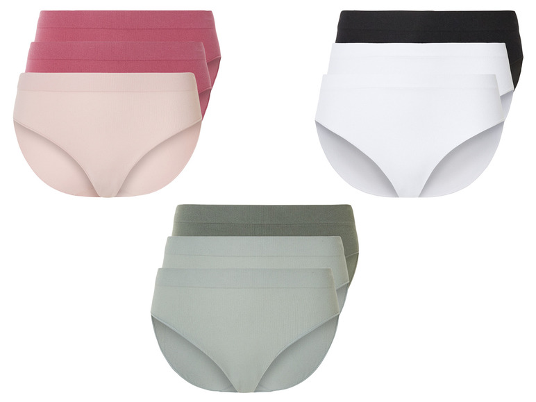 esmara® Damen Slips, 3 Stück, ohne Seitennähte