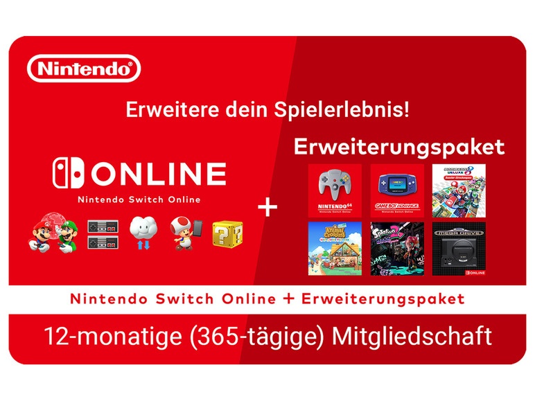 Nintendo NSO plus Expansion Pack 365 days Individual Digital Code 39.99 EUR