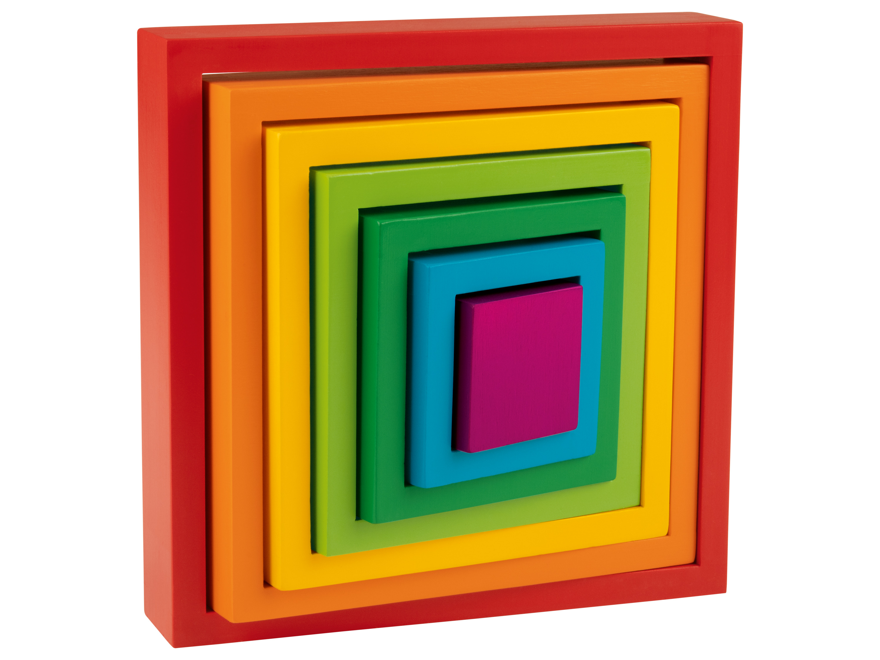 Playtive Holz Regenbogen Montessori (Stapelquadrate, 7tlg)