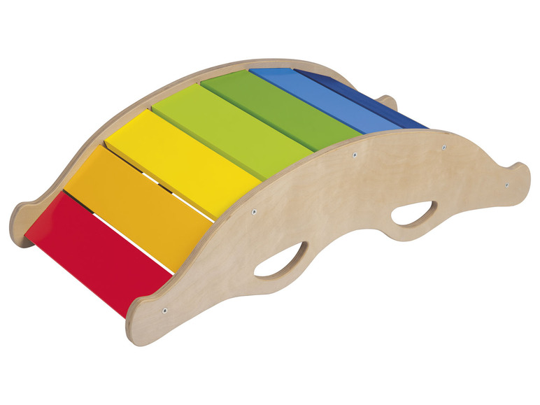 Playtive Holz Balancewippe, Regenbogenfarben in