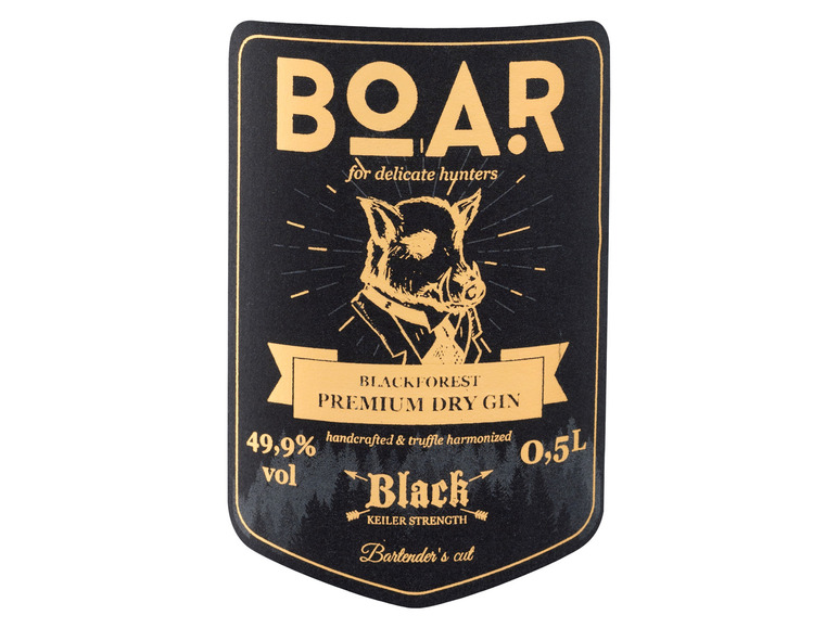 Boar Blackforest Premium Dry Gin Black 49,9% Vol Edition