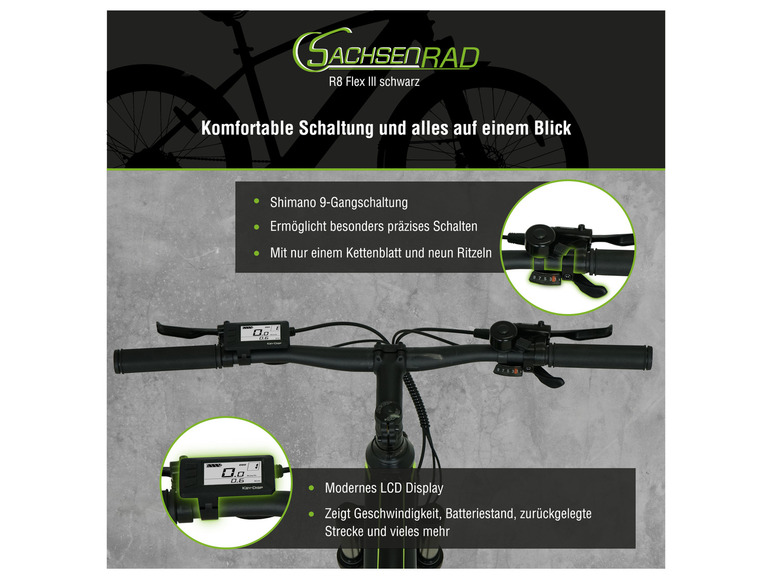 Gehe zu Vollbildansicht: SachsenRad E-Bike Racing Mountainbike »R8 Flex III«, 27,5 Zoll - Bild 6