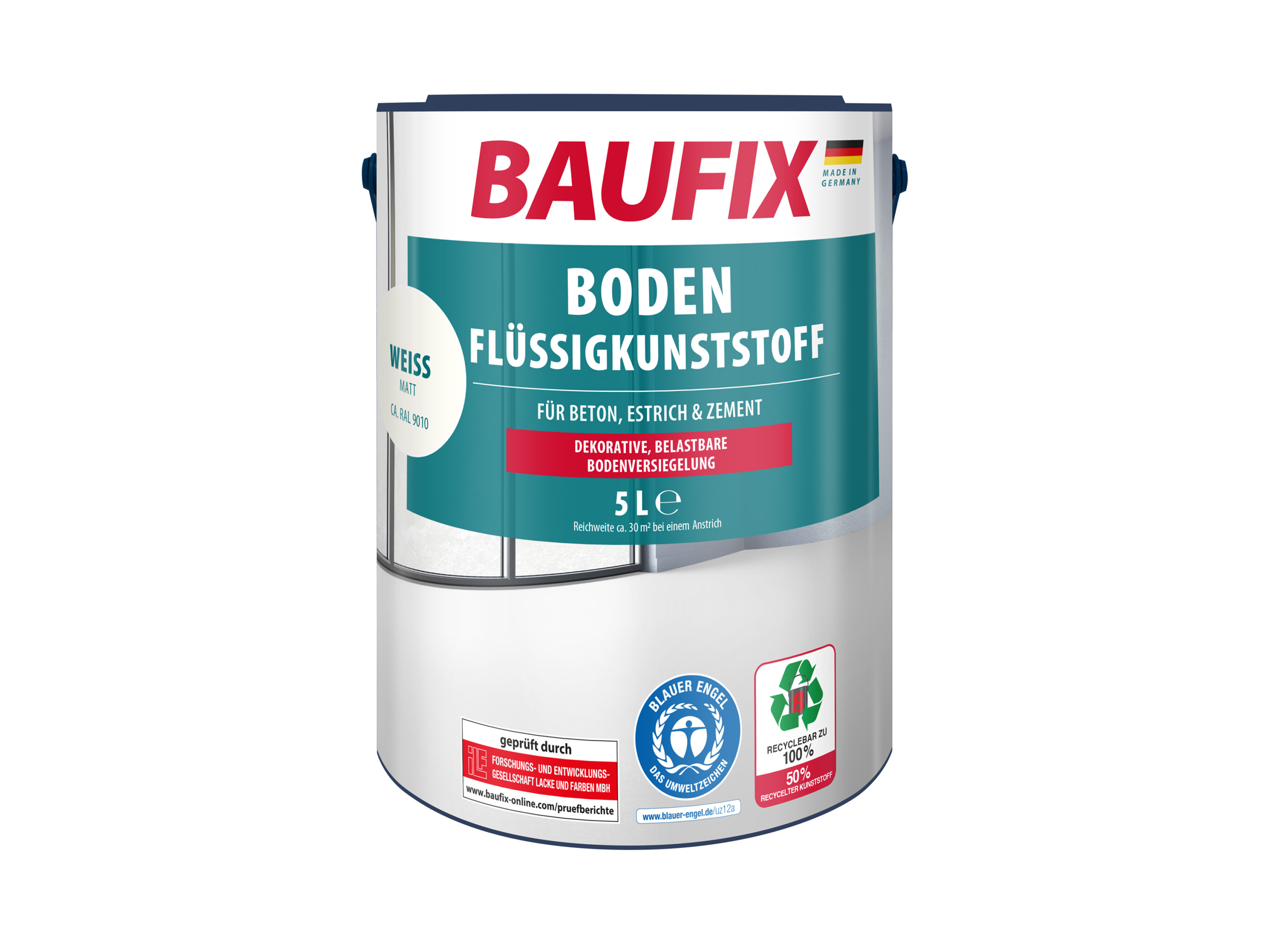 BAUFIX Boden-Flüssigkunststoff, 5 Liter (weiss matt)