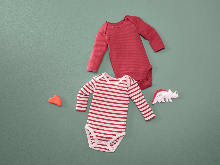 Gehe zu Vollbildansicht: lupilu® Baby Bodys, 2 Stück, mit Schrittknöpfung - Bild 9