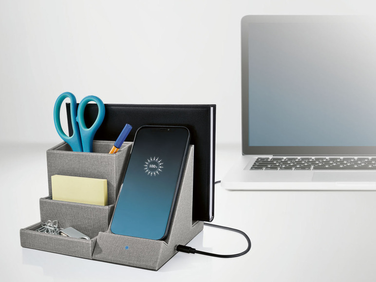 Gehe zu Vollbildansicht: SILVERCREST® Deskorganiser, mit Qi®-Ladestation - Bild 4