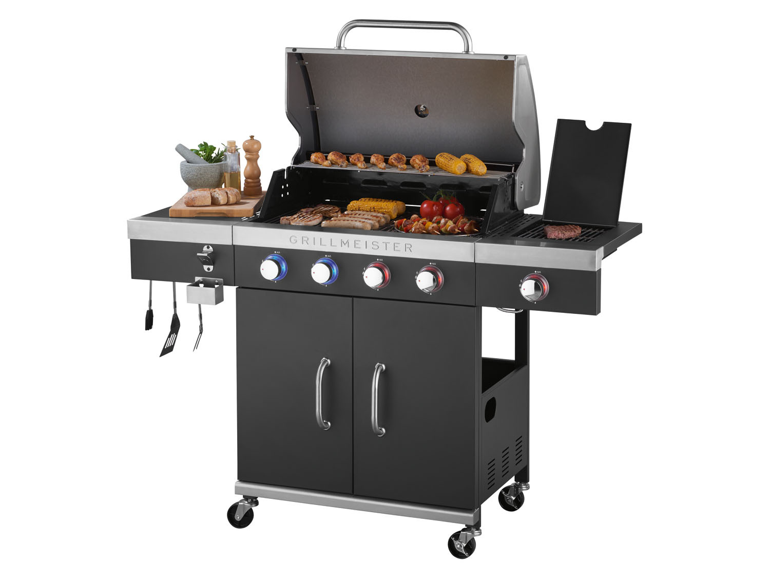 GRILLMEISTER Gasgrill, 4plus1 Brenner, | LIDL 19,7 kW